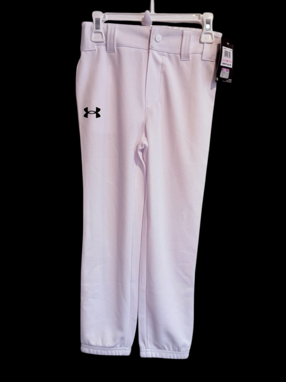 Under Armour Boys Baseball Pants, size 6, white